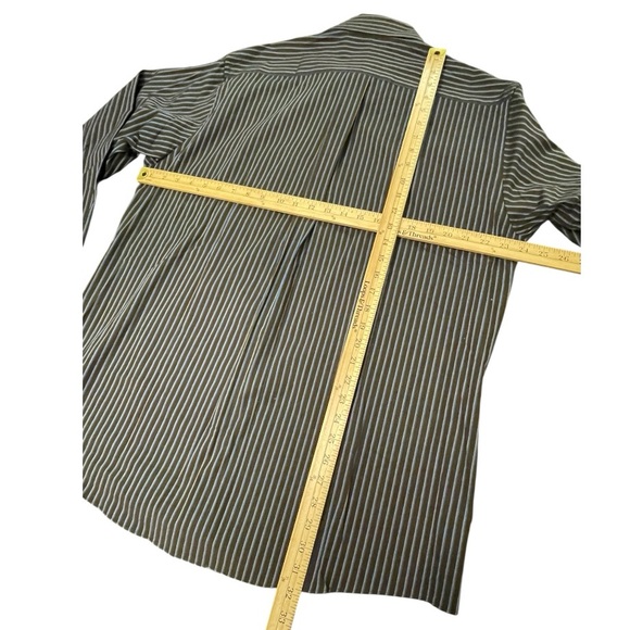 Michael Kors Brown Blue Striped Button Up Long Sleeve Shirt Mens Size L 16 34/35 - Picture 3 of 6